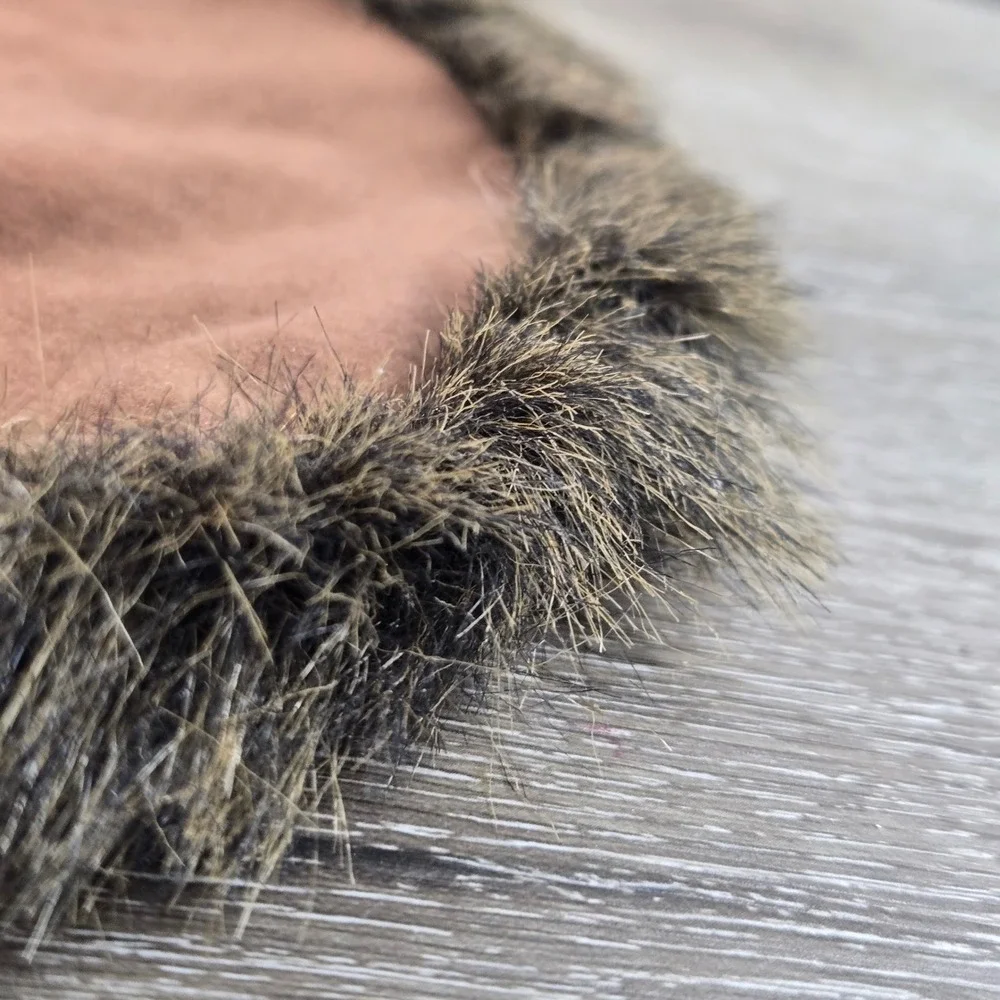 Trim Display Mat Real Fur One Size Brown French Style Plush